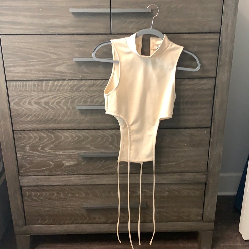 Zara Cream High Neck Bodysuit